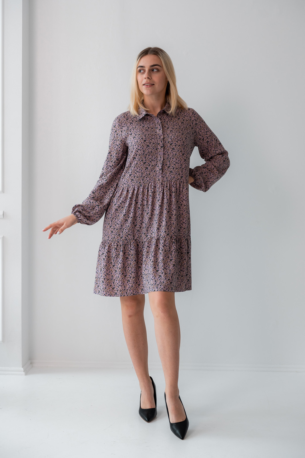 

Платье деми Wear me двухярусное из штапеля  Фиолетовый 1w/19/84, Платье деми Wear me двухярусное из штапеля XS Фиолетовый 1w/19/84