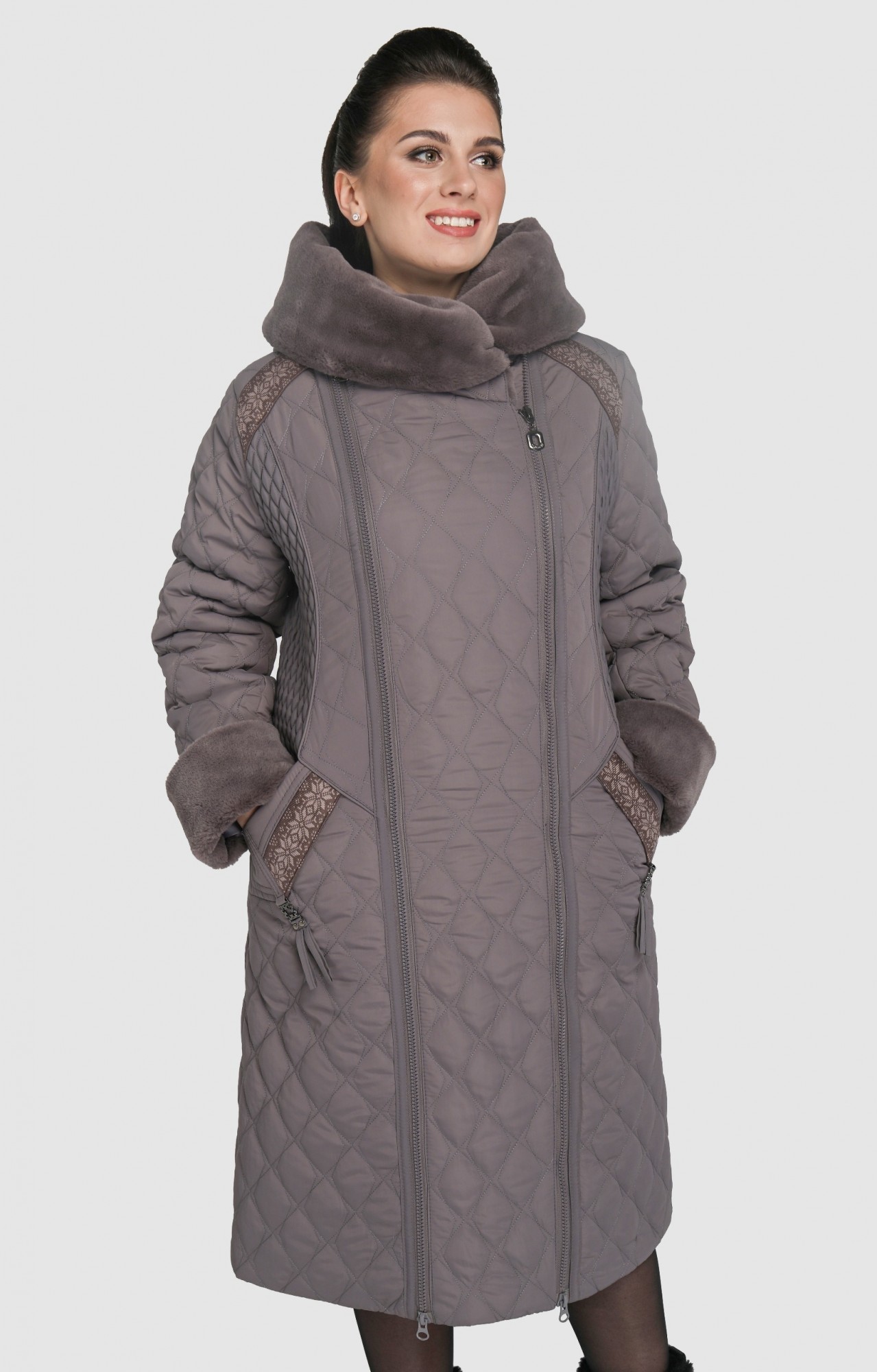 

Пуховик Exclusive moda М-236 62 Мокко