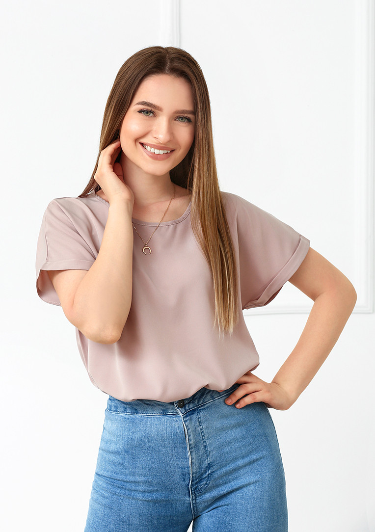 

Летняя блузка свободного кроя Fashion Girl "Moment" - бежевый, Летняя блузка свободного кроя Fashion Girl "Moment" 50-52 бежевый