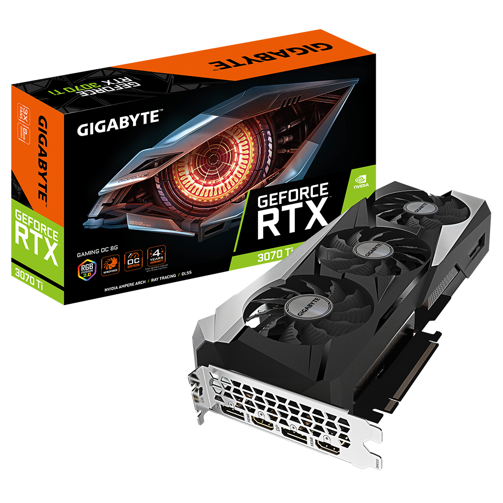 

Видеокарта Gigabyte GeForce RTX3070 Ti 8Gb GAMING OC (GV-N307TGAMING OC-8GD)