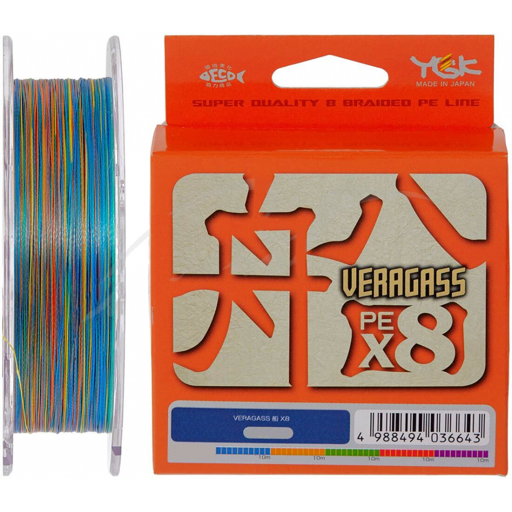 

Шнур YGK Veragass Fune X8 150m Multi Color 0.8/0.148mm 16lb/6.7kg (5545.02.61)