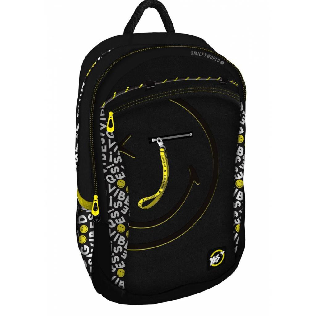 

Рюкзак школьный Yes T-121 Smiley World.BlackYellow черный (552511)