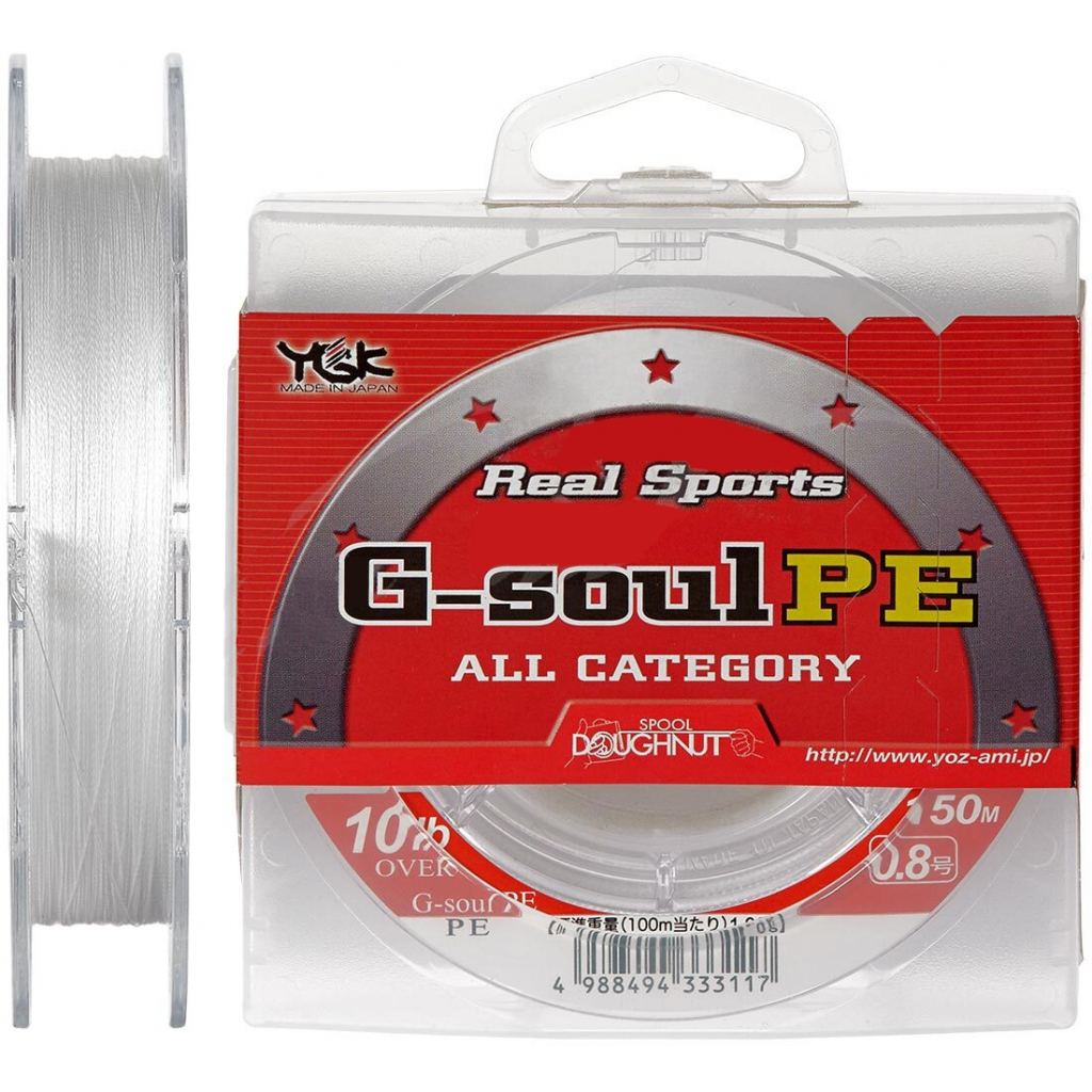 

Шнур YGK Real Sports G-Soul PE 150m White 0.4/0.104mm 6lb (5545.02.07)