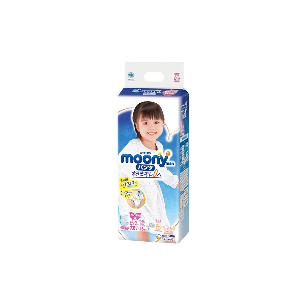 

Подгузник Moony трусики для девочек XXL 13-28 кг 26 шт (4903111211654)