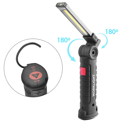 

Фонарь кемпинг W-52-SMD+COB, ЗУ micro USB, встроенный аккумулятор, поворот180+180, магнит, зажим, крюк Lux. 32472