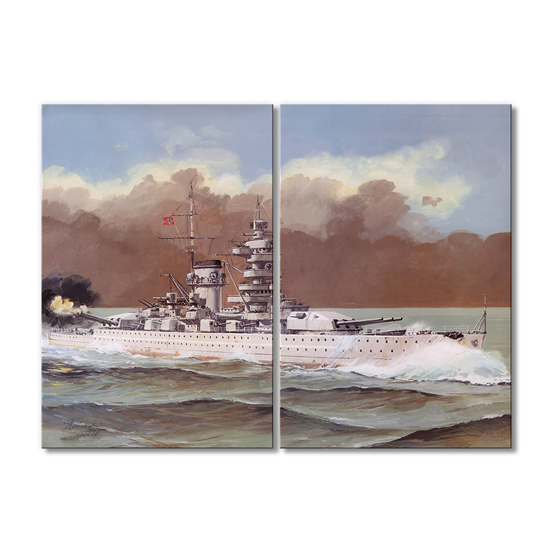 

Модульная картина Artel «Военный корабль в шторм» 2 модуля 80x120 см