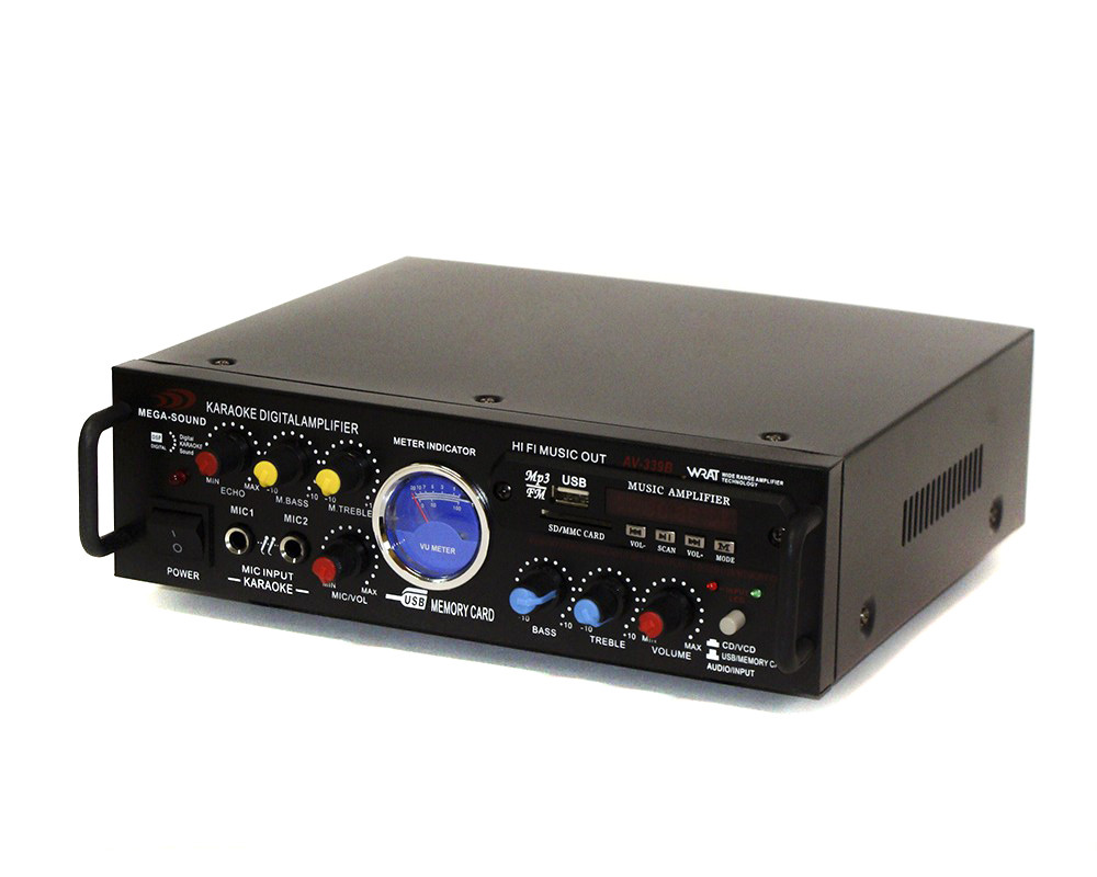 

Усилитель Mega Sound AV-339B 2*500maxx USB MP3 FM караоке