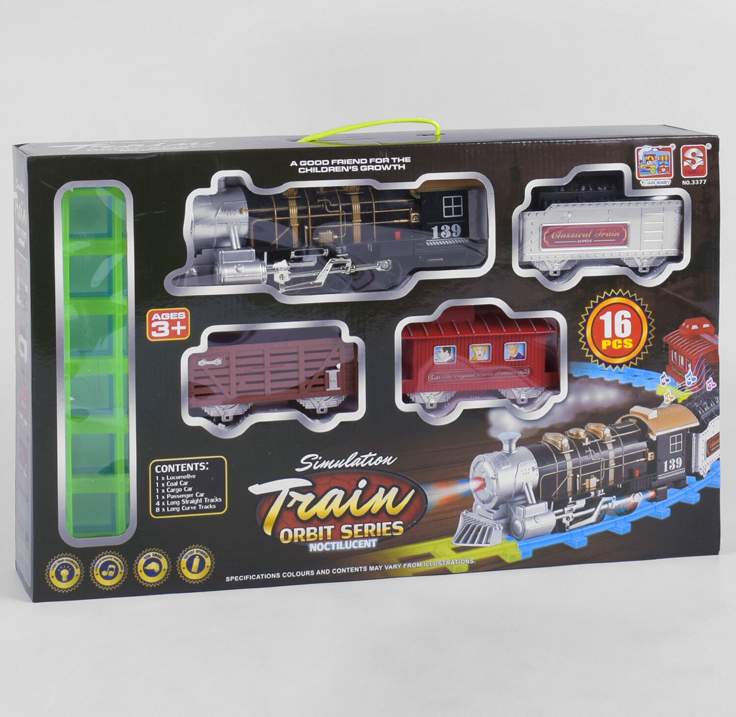 

Железная дорога TRAIN Orbit C поездом, световыми эффектами, дым (3377ALB)