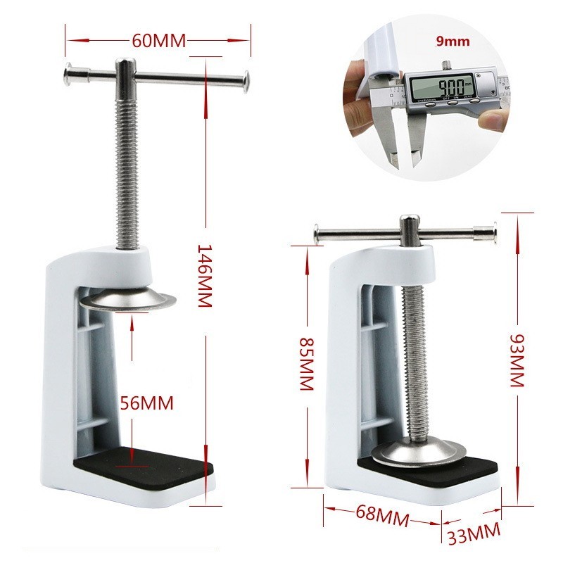 

струбцина для настольной лампы, метал, белая, кранштейн, крепеж, зажим, для крепления к столу