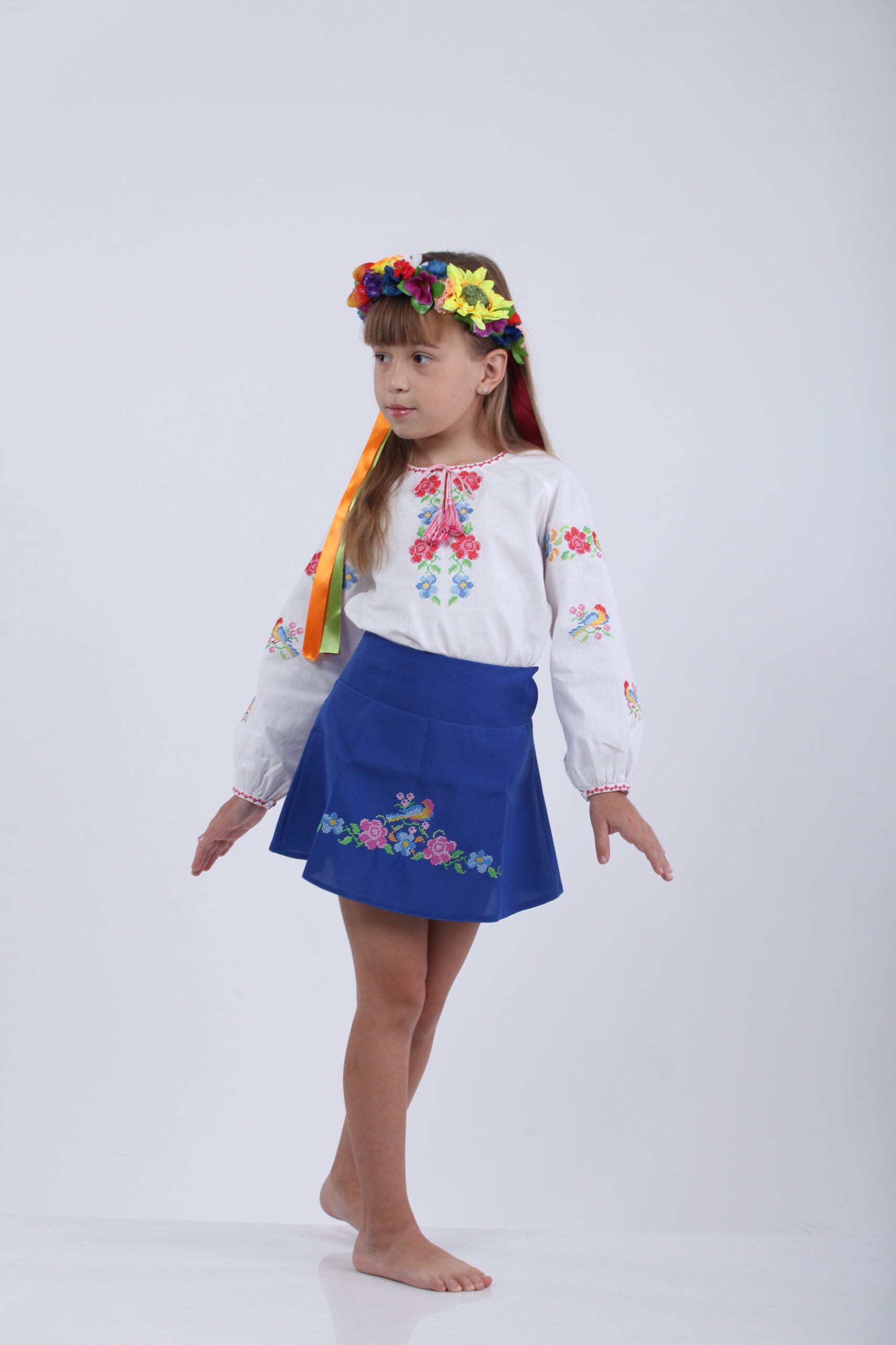 

Блуза для дівчаток Колос Кияночка біла 122 (1014-1-1)