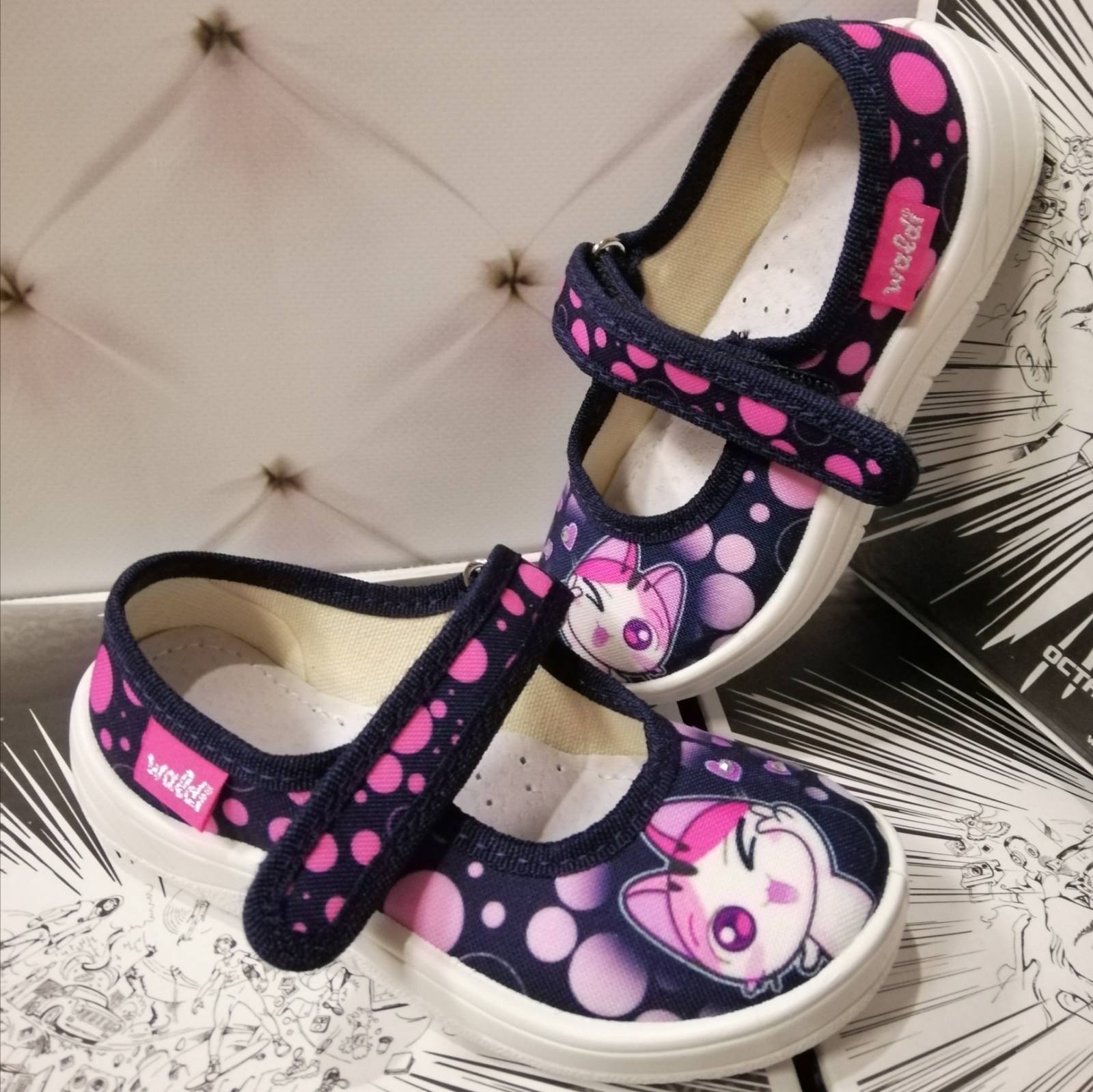 

Тапочки для девочки Waldi 360-464 синие р.29-18,9 см