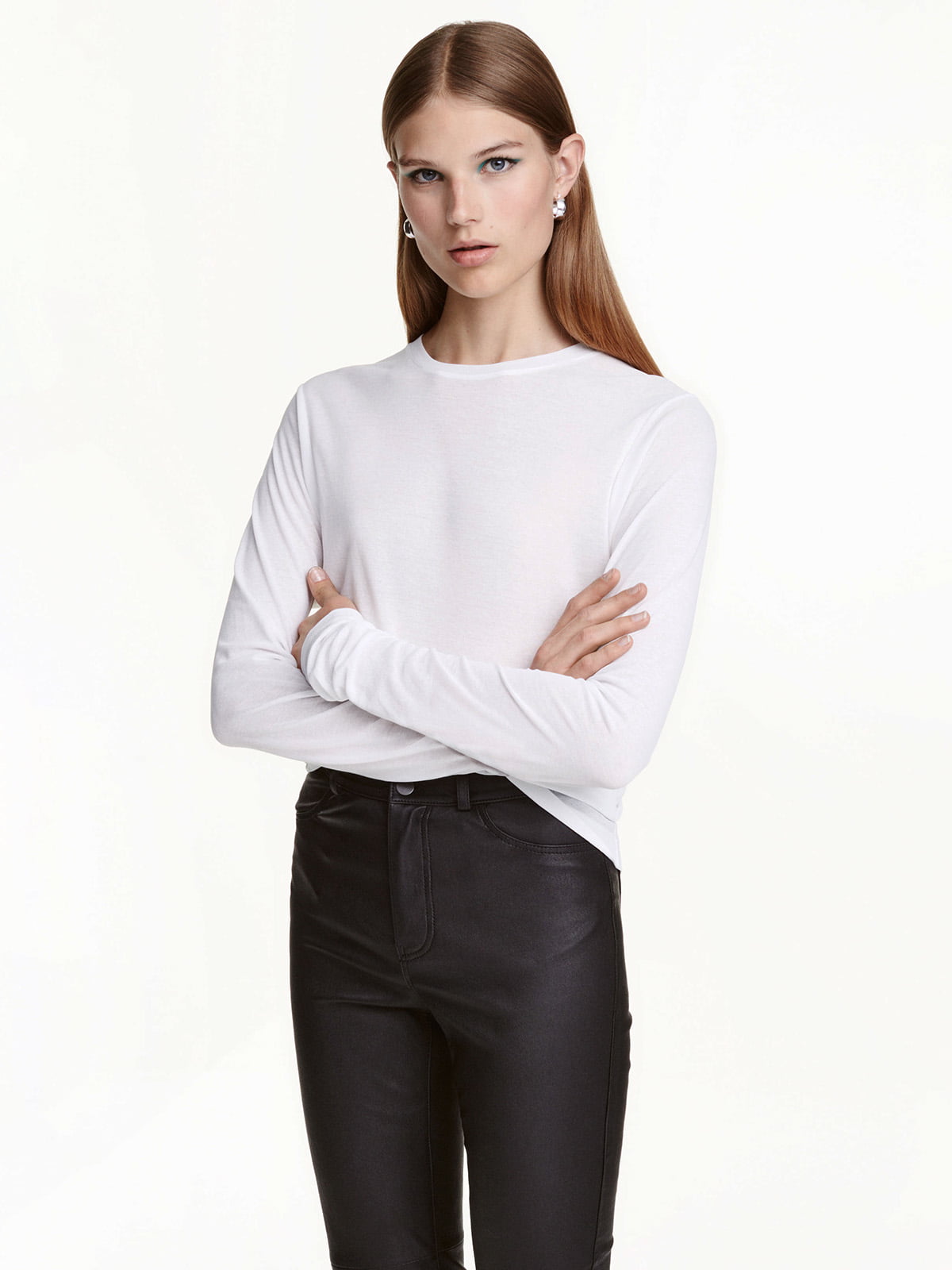 

Лонгслив H&M 36 белый 4501544
