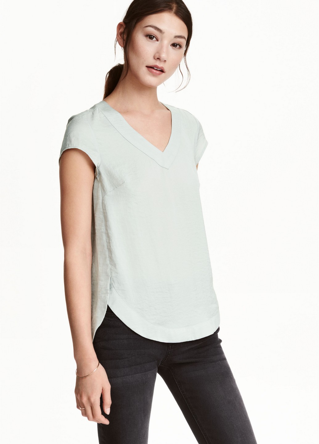 

Блуза H&M  Серо-голубой 0389542_сер_02, Блуза H&M 32 Серо-голубой 0389542_сер_02