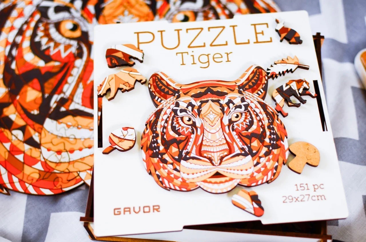 

Оригинальные деревянные фигурные пазлы для детей Puzzle Tiger Gavor