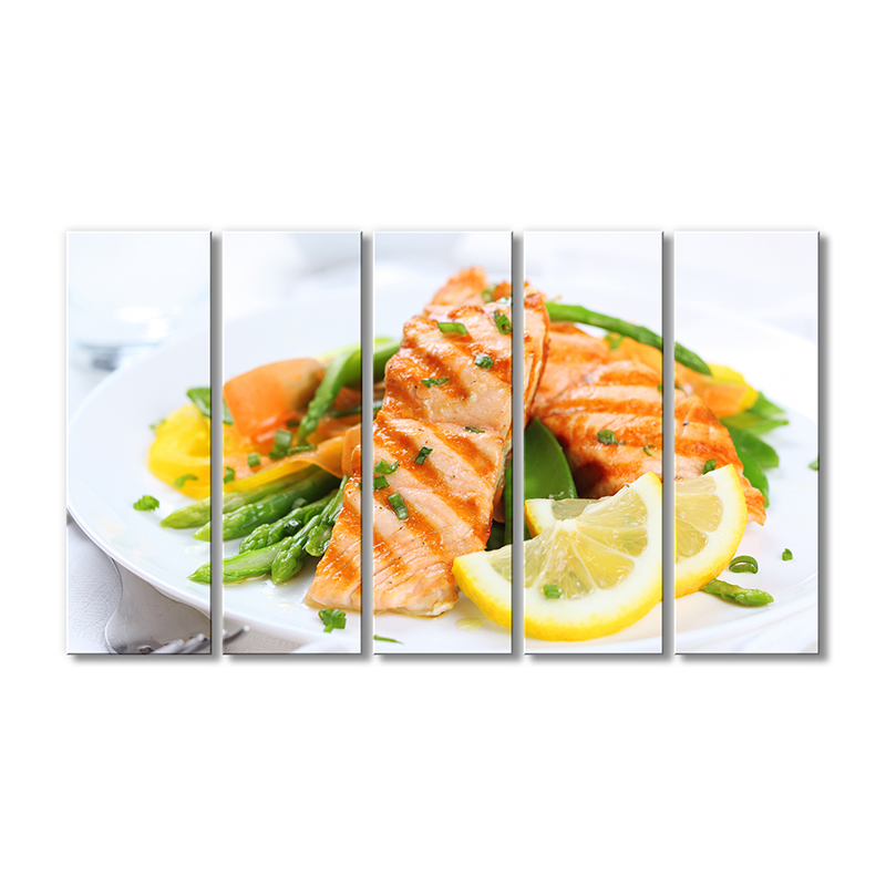 

Модульная картина Artel «Вкусное блюдо из красной рыбы» 5 модулей 70x105 см