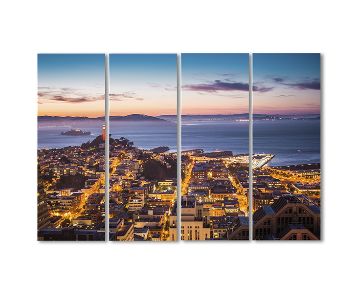 

Модульная картина Artel «Вечерний город у моря» 4 модуля 80x120 см