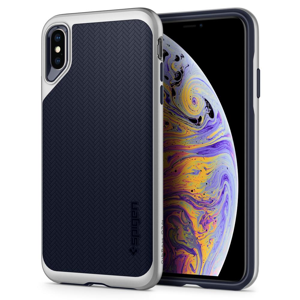 

Чехол Spigen для iPhone XS Max Neo Hybrid Satin Silver