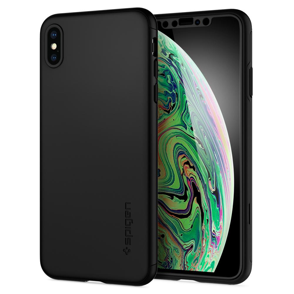 

Чехол + стекло Spigen для iPhone XS Max Thin Fit 360 Black