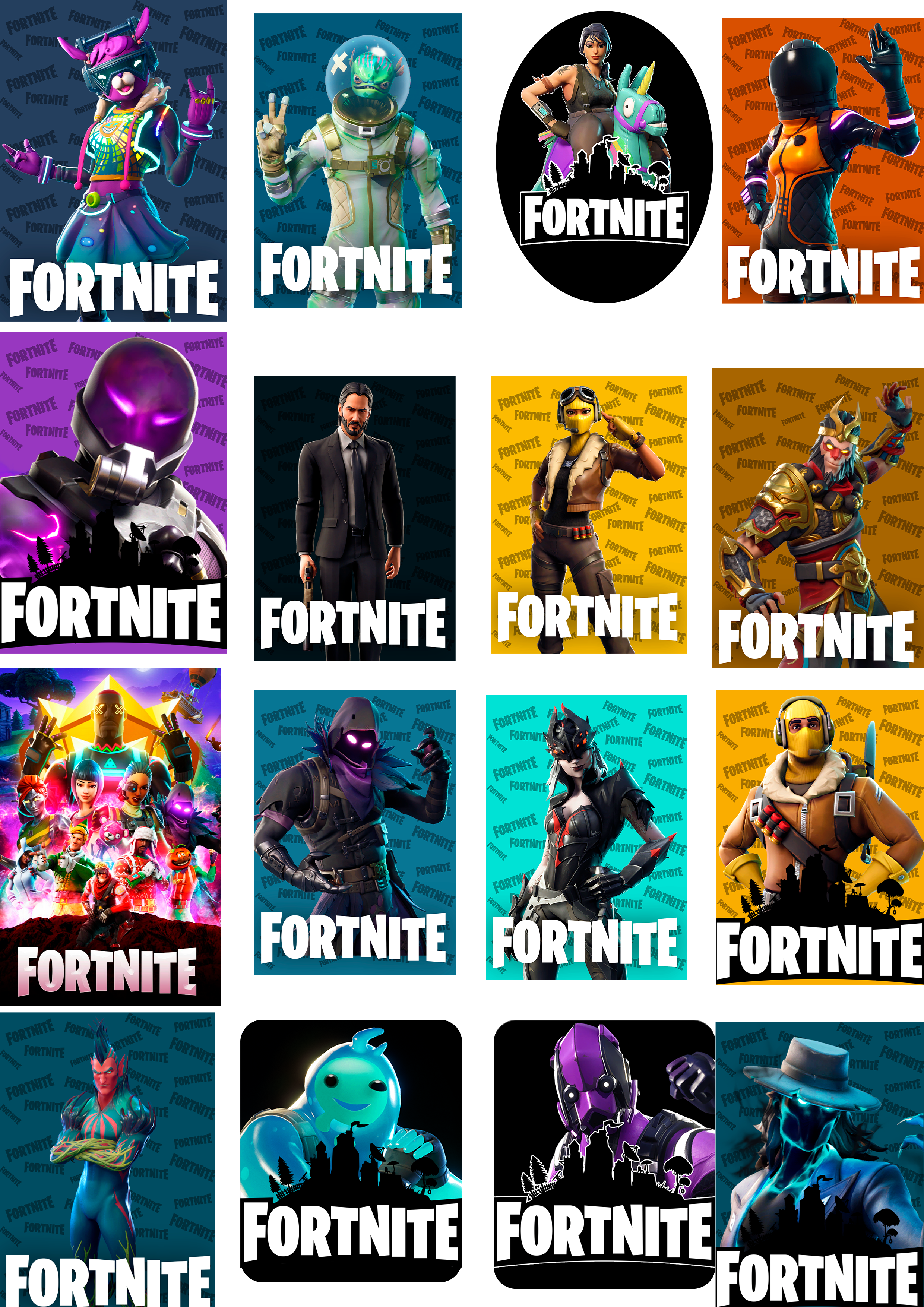 

Набор наклеек на одежду "А4" (16 шт) Fortnite (Фортнайт) Разноцветный AZ2TTNDTF