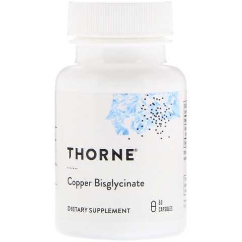 

Медь (Бисглицинат) Thorne Research Copper Bisglycinate 60 капсул (446166)