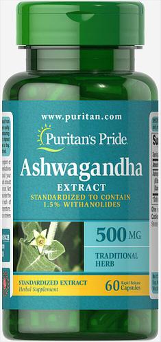 

Ашваганда Puritans Pride Ashwagandha Standardized Extract 500 мг 60 капсул (444386)