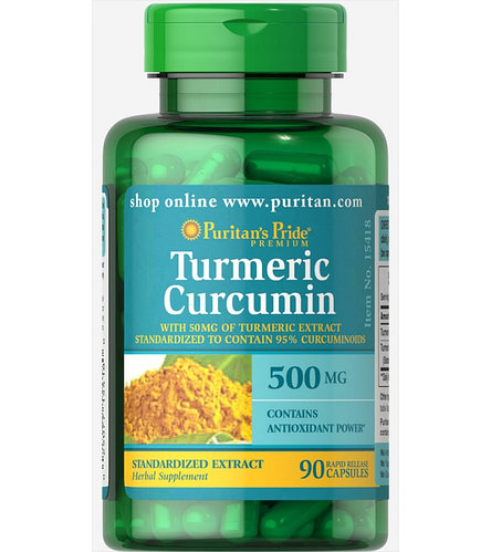 

Витамины и минералы Puritans Pride Turmeric Curcumin 500 мг 90 капсул (445165)