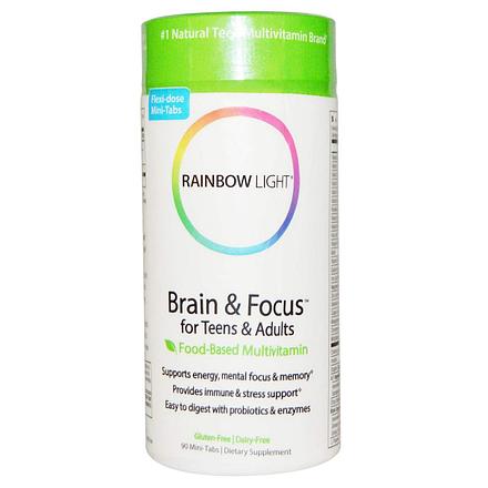 

Витамины и минералы Rainbow Light Brain & Focus for Teens & Adults 90 мини таблеток (445234)