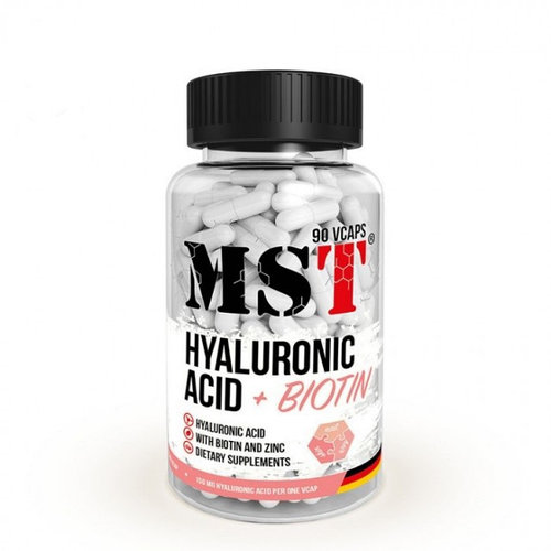 

Витамины и минералы для кожи, ногтей и волос Биотин MST Nutrition Hyaluronic Acid 150 мг + Biotin + Zink 90 вег. капсул (444650)