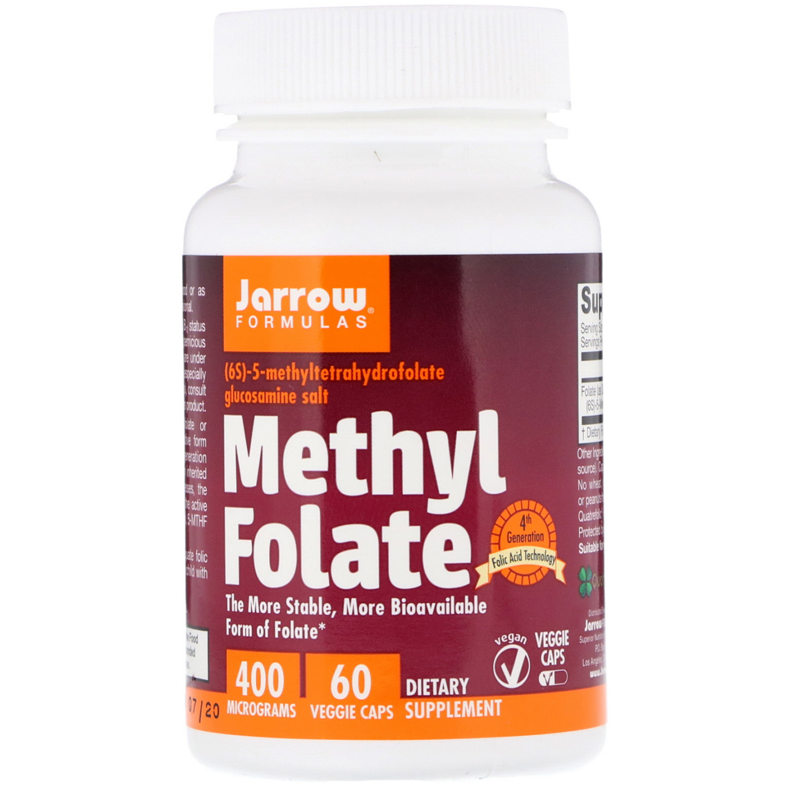 

Витамины и минералы Jarrow Formulas Methyl Folate 400 мкг 60 капсул (444842)