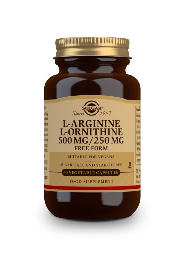 

Витамины и минералы Solgar L-Aginine L-Ornithine 500 250 50 вег. капсул (445284)