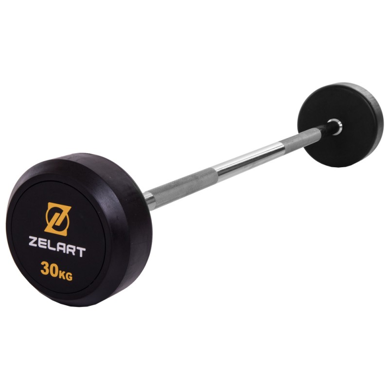 

Штанга фиксированная прямая обрезиненная Zelart Rubber Coated Barbell 30 кг, код: TA-2685-30-S52