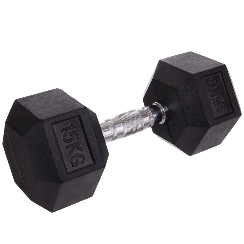 

Гантель цельная шестигранная CrossGym 1х15кг, код: SC-8013-15-S52
