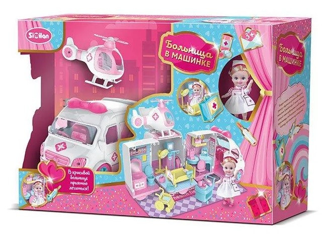 

Игровой набор Больница в машинке с куклой и аксессуарами Huada Toys QL049-2