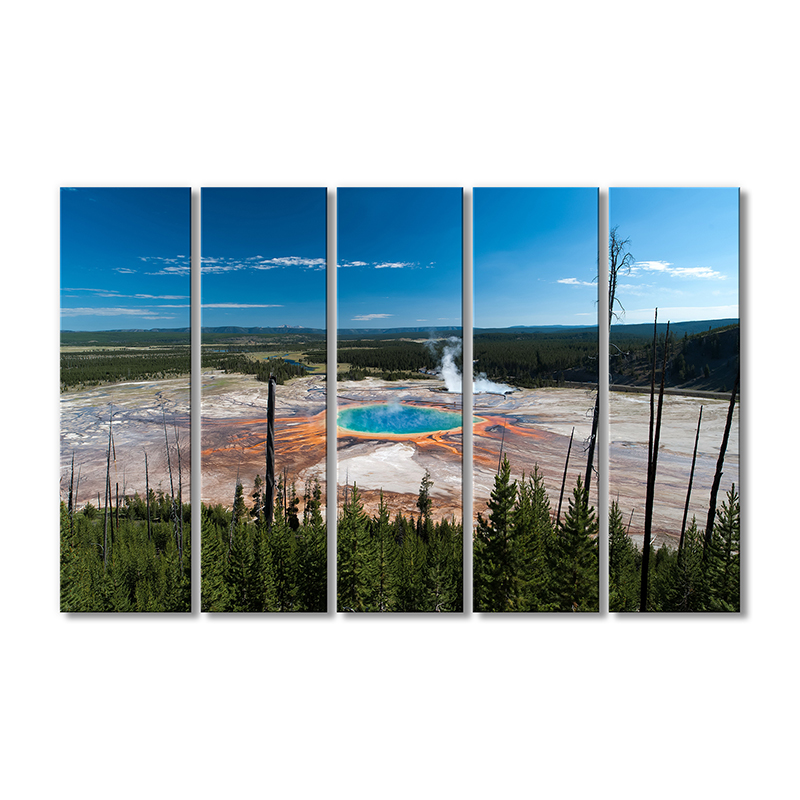 

Модульная картина Artel «Гранд Призматик Спринг геотермальный источник в Вайоминге» 5 модулей 90x135 см