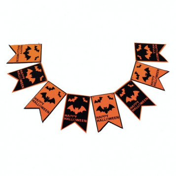 

Гирлянда Летучие мыши Happy Halloween 19-116BLK-OR (NAT05097)