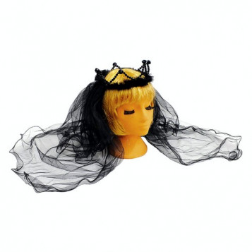 

Корона Невеста с фатой Halloween 15-216BLK