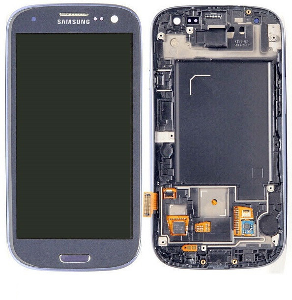 

Дисплей для мобильного телефона Samsung i9300, Galaxy S3, синий, с тачскрином, с рамой, TFT, AAA (яркость регулируется)
