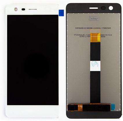 

Дисплей для мобильного телефона Nokia 2 Dual Sim/TA-1007/TA-1029, белый, с тачскрином