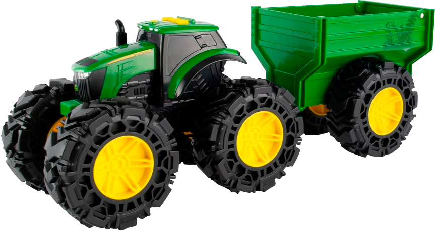 

Игрушечный трактор Tomy John Deere Monster Treads с прицепом и большими колесами (36881473534)