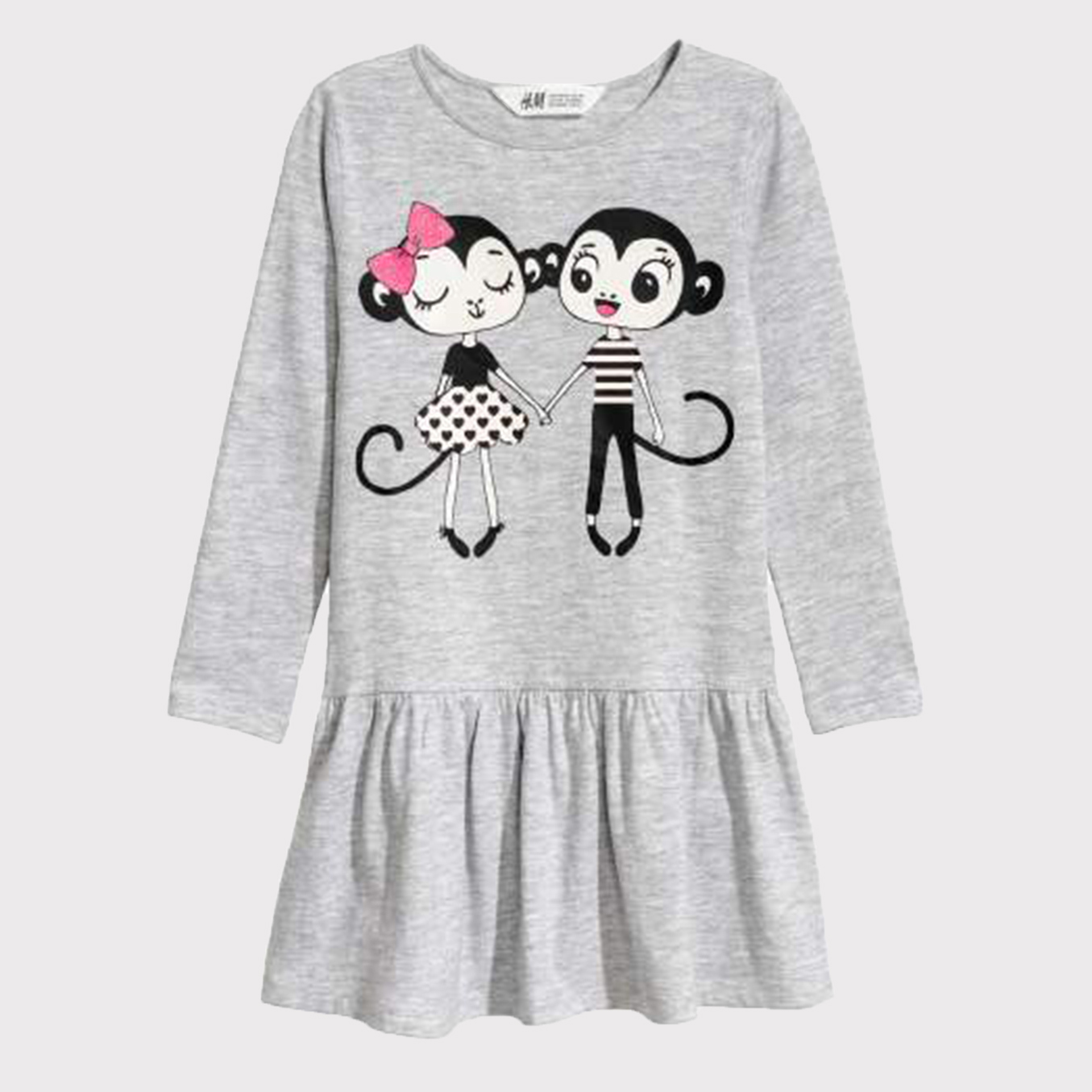 

Платье с длинными рукавами H&M 2121905 134-140 см Серое
