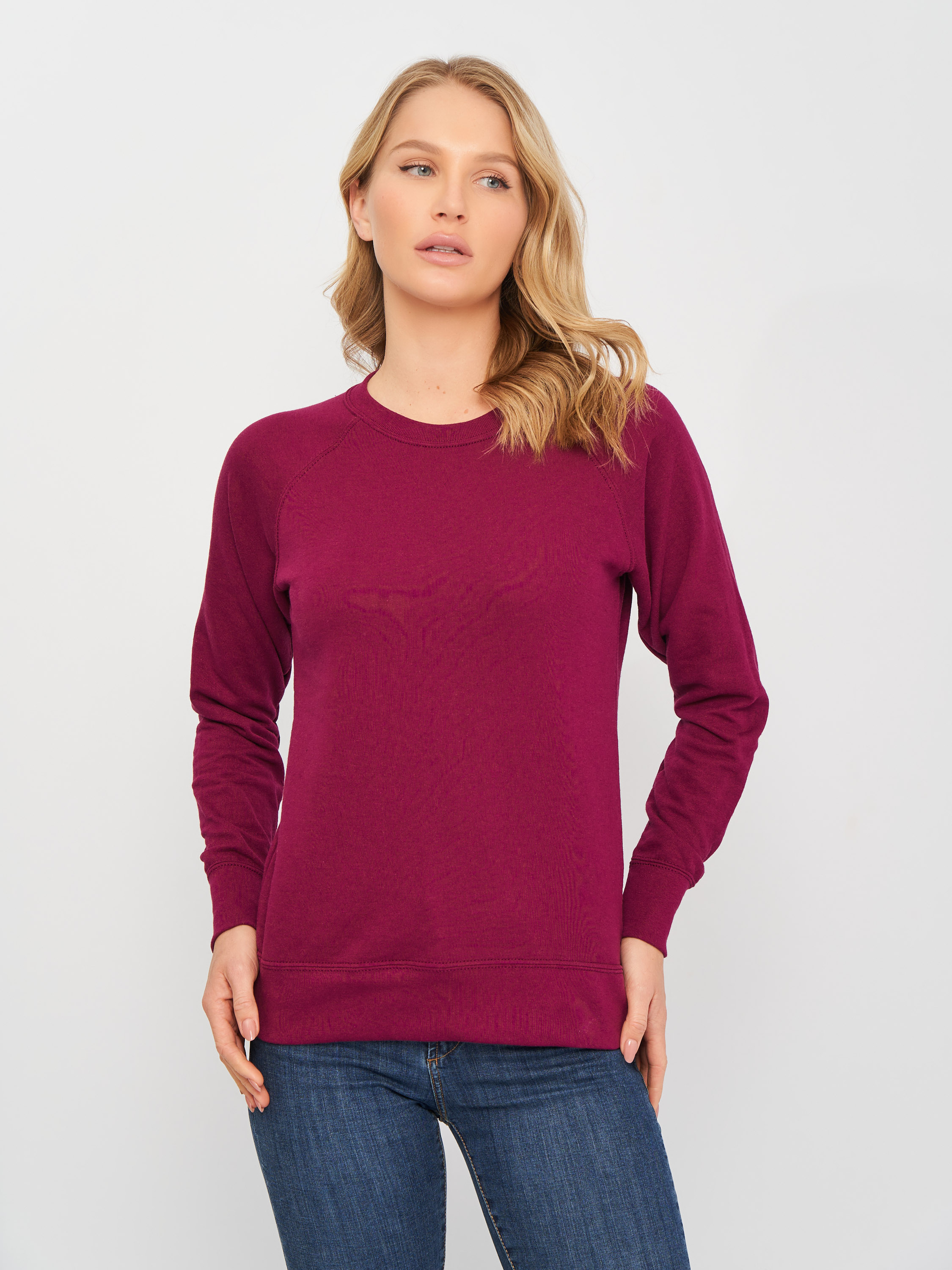 Акція на Світшот жіночий Fruit of the loom Raglan Lightweight 062146041 L Бордовий від Rozetka