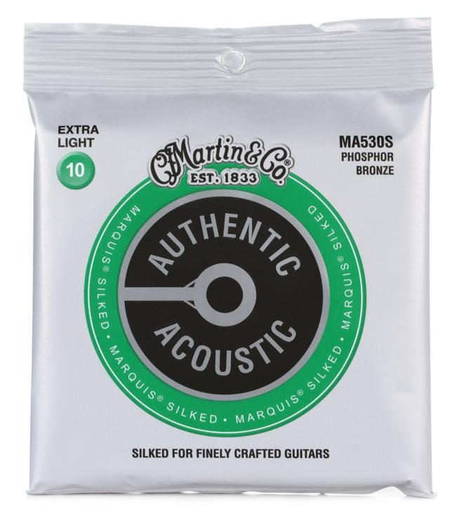 

Струны MARTIN MA530S Authentic Acoustic Marquis Silked 92/8 Phosphor Bronze Extra Light (10-47)