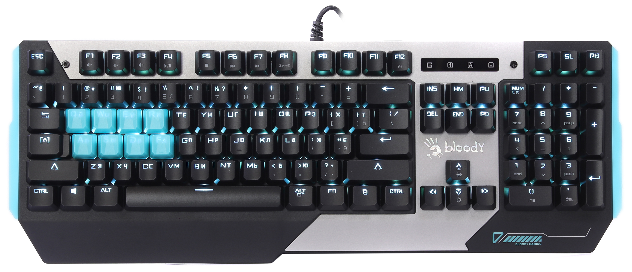

Клавіатура дротова Bloody B865 Red Switches USB Gun Grey