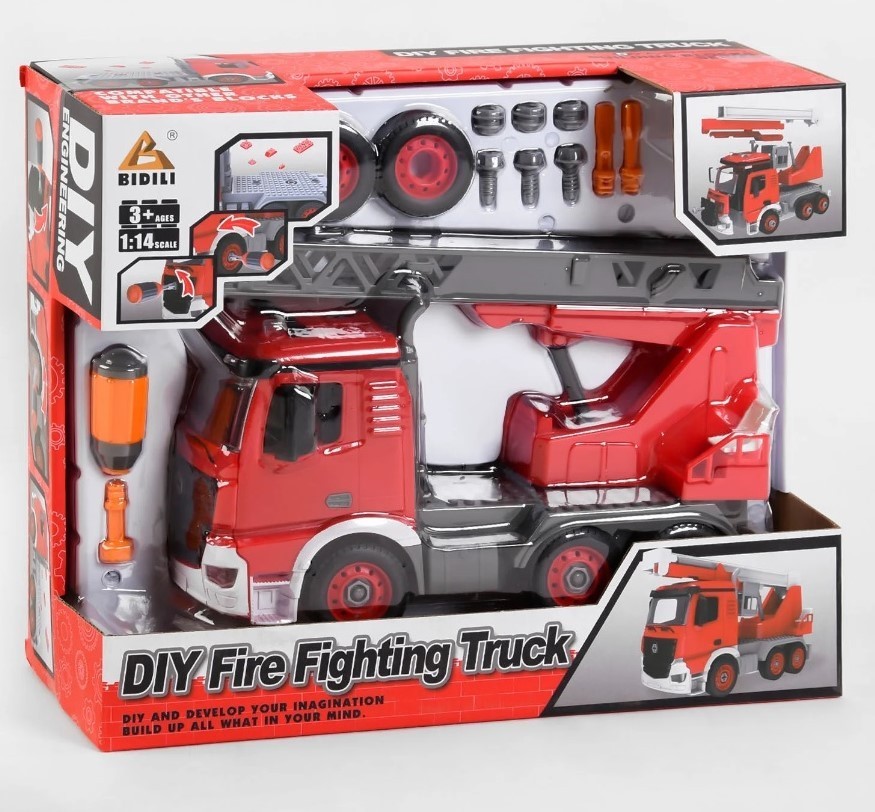 

Пожарная машинка Конструктор в масштабе 1:14 DIY Fire Fighting Truck