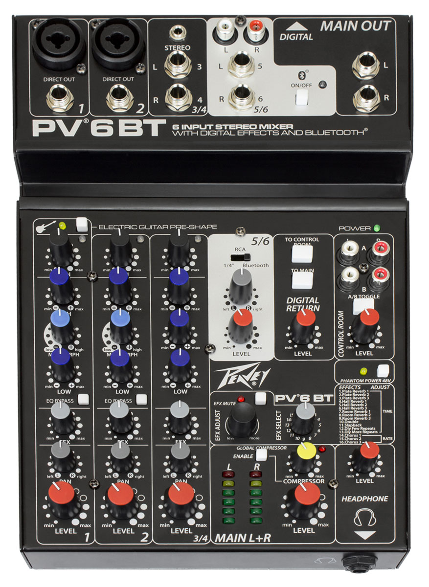 

Микшерный пульт PEAVEY PV6 BT