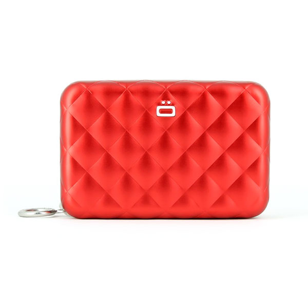 

Бумажник на молнии OGON Quilted zipper на 24 карточки, красный