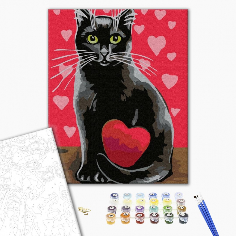 

Картина по номерам Животные, птицы и рыбы Кот в любви 40х50 см