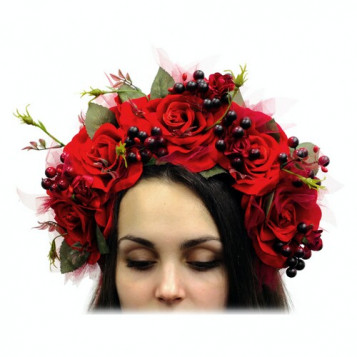 

Обруч Фрида с цветами и ягодами Halloween 17-712RD-L