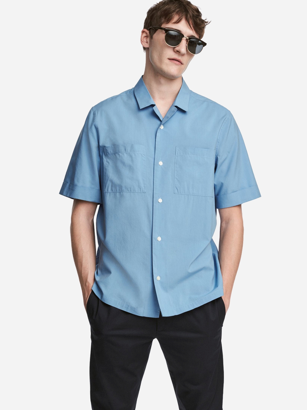 

Рубашка H& 18761030 М Голубая, Рубашка H&M 18761030 М Голубая