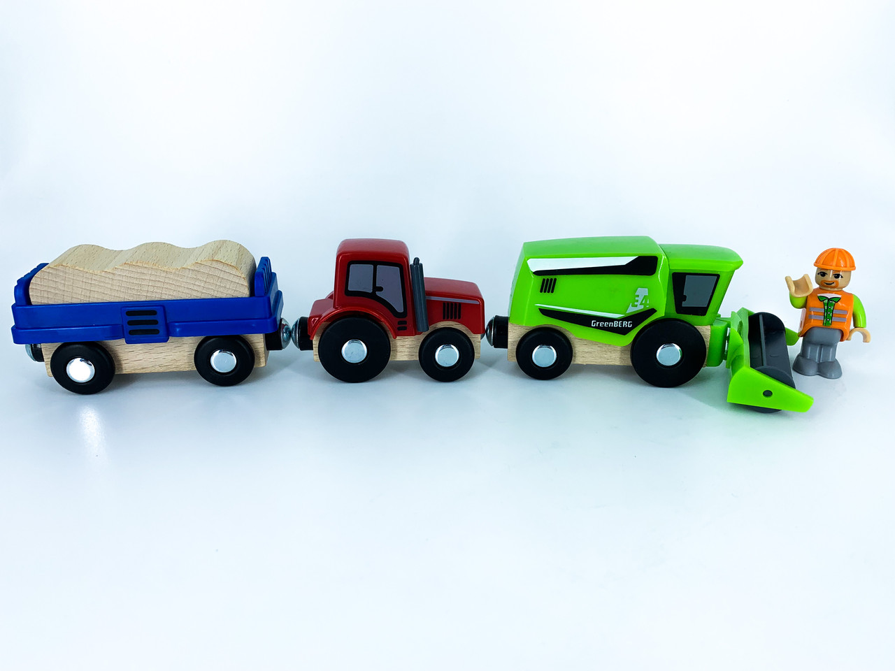 

Набор машинок для деревянной железной дороги PlayTive Ikea Brio (Комбайн, трактор с прицепом)